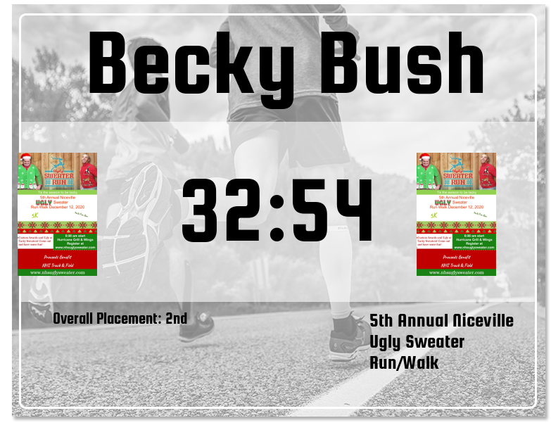 3rd annual niceville ugly sweater run walk results ugly sweater certificate